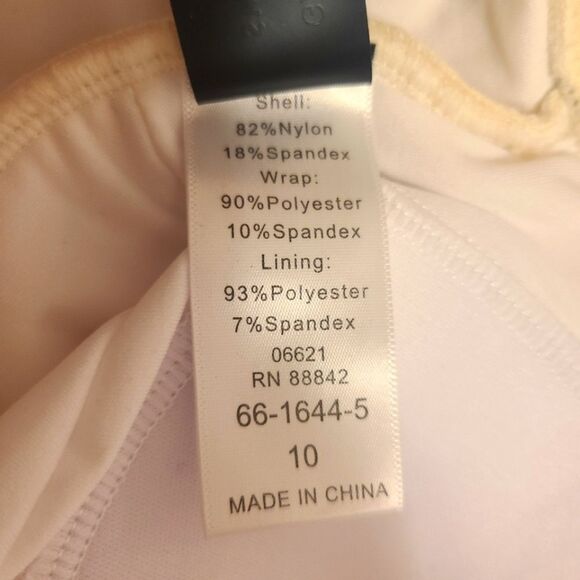 GabiFresh x Swimsuits For All Wrap Sash One Piece Swimsuit Cream Size 10 NWT - Picture 6 of 11